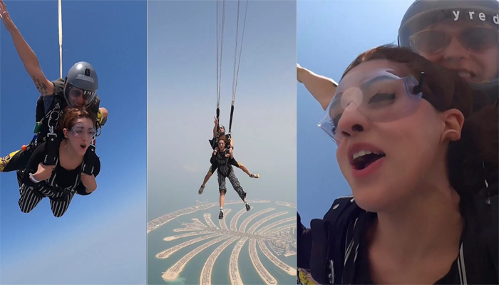 Jannat's skydiving adventure in Dubai leaves fans in awe