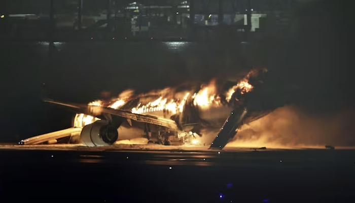 Fire erupts on Japan Airlines plane at Tokyo Airport; Passengers safely evacuated